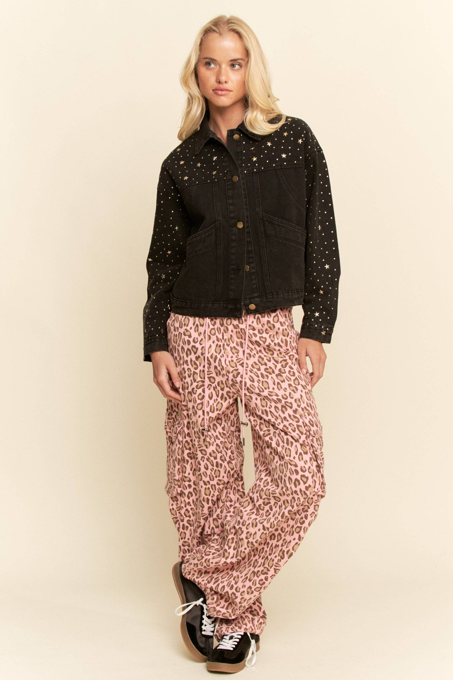 Animal WASHED LEOPARD DEIM ELASTIC JEAN PANTS