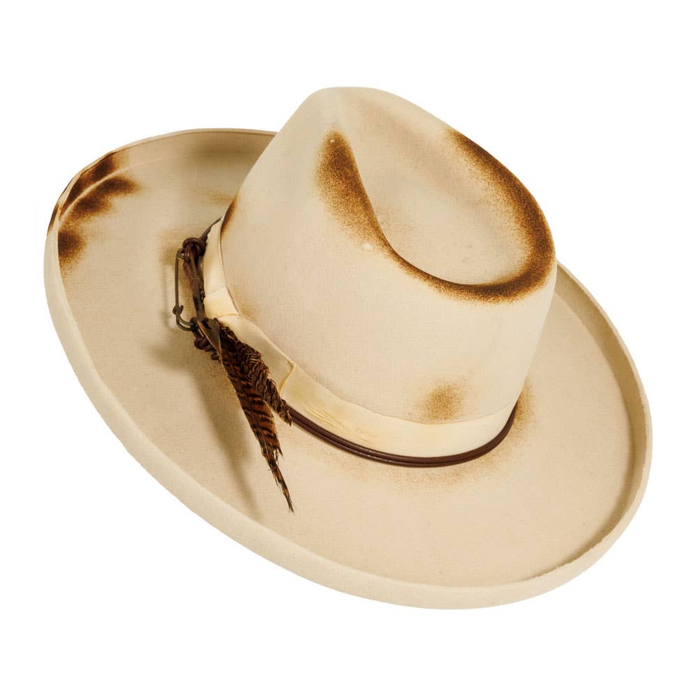Wool Felt Burnt Teardrop Fedora Hat - Style Landry