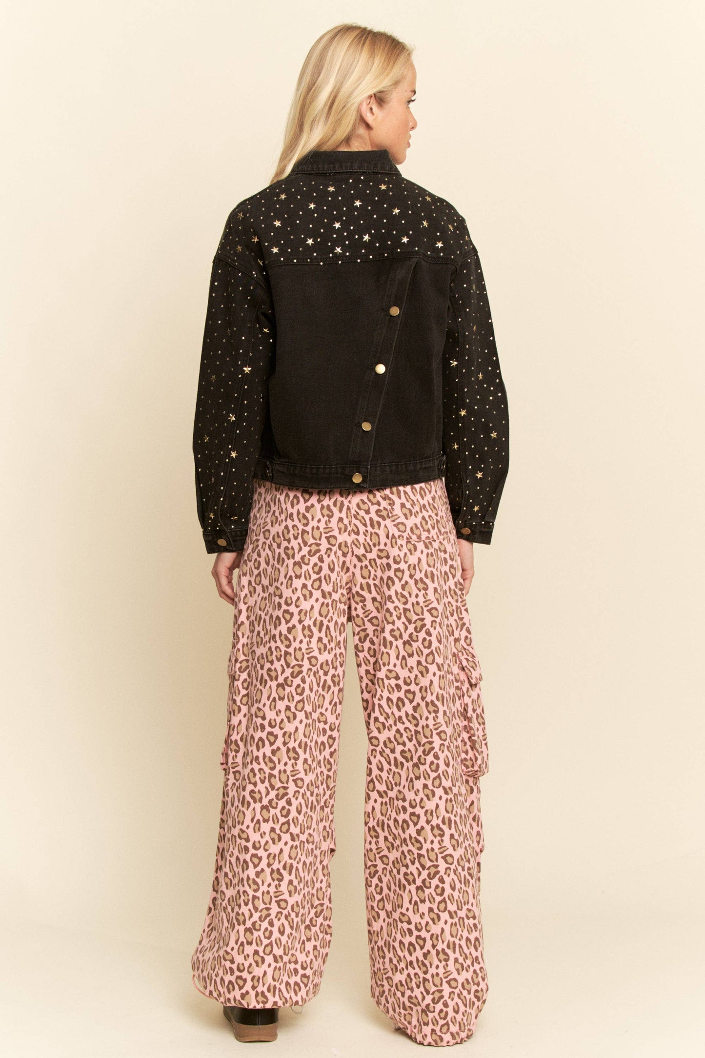 Animal WASHED LEOPARD DEIM ELASTIC JEAN PANTS