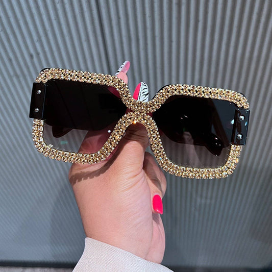 Fashionable Square Sunglasses for Women with Diamante Accent