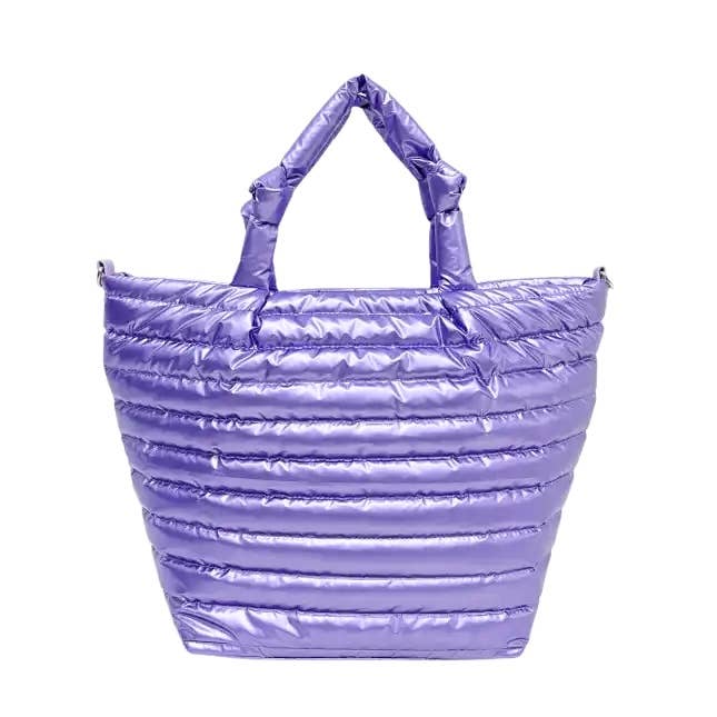 Puffer Tote Shoulder Bag Lavender