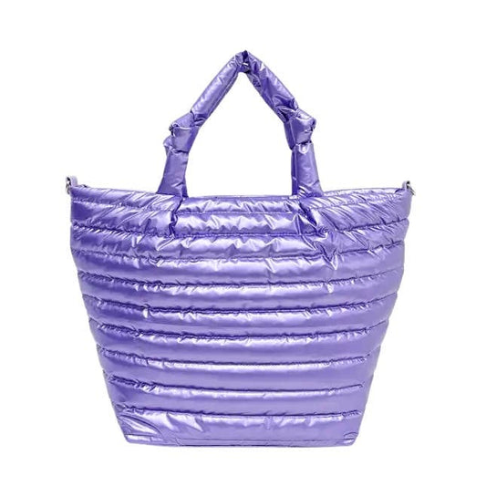 Puffer Tote Shoulder Bag Lavender