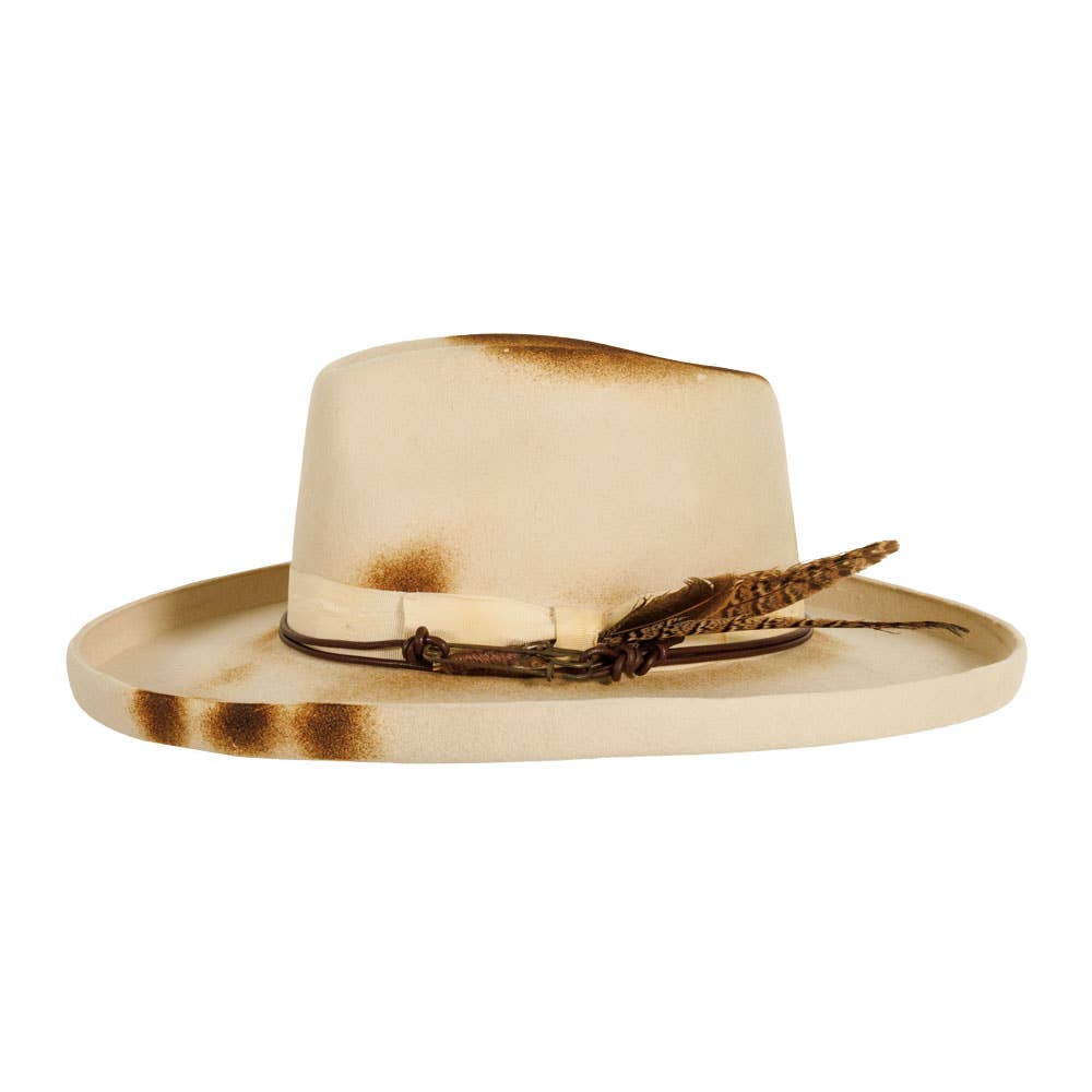 Wool Felt Burnt Teardrop Fedora Hat - Style Landry