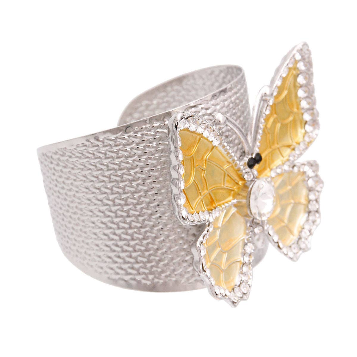 Metal Yellow Butterfly Cuff