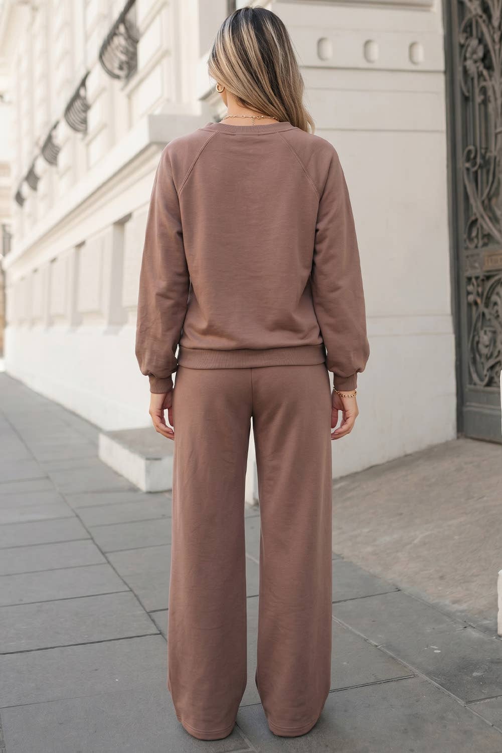 Collared Pullover and Drawstring Sweatpants 2Pcs Set | S-XL