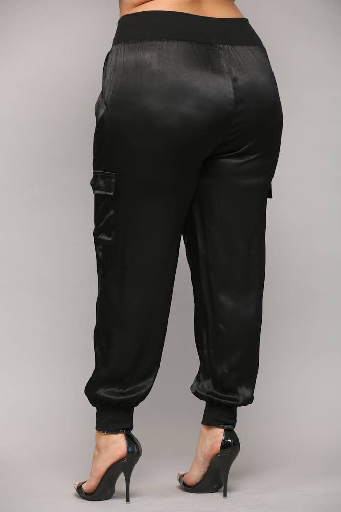 SATIN CARGO JOGGER PANTS FP3176P