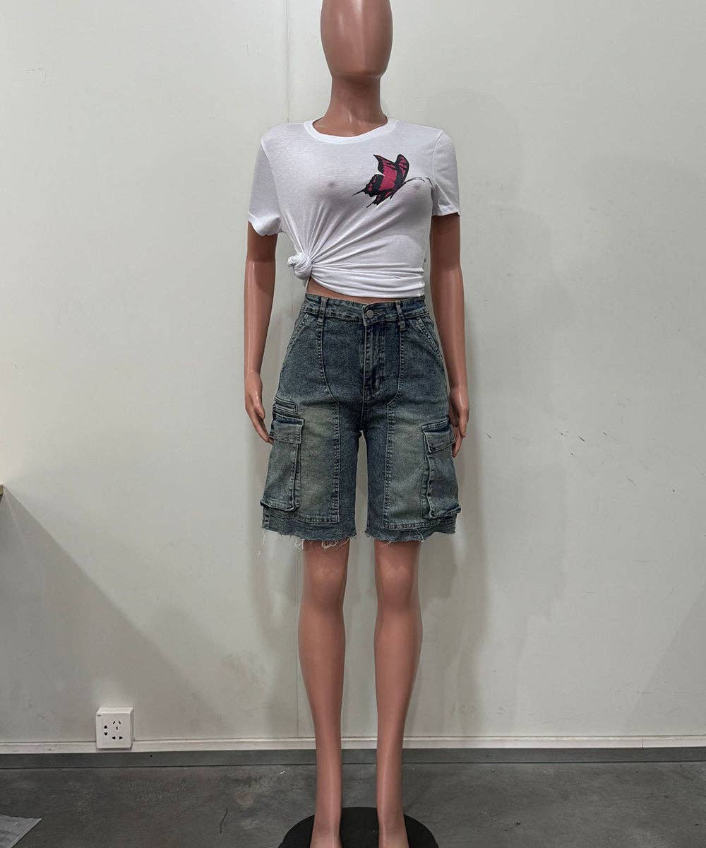 Cargo Pocket Denim Pants