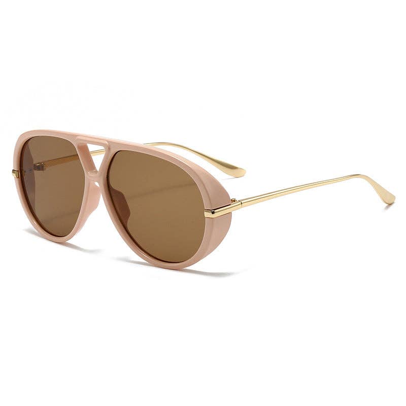 Fashionable Large Frame Pilot Sunglasses UV400 Protection