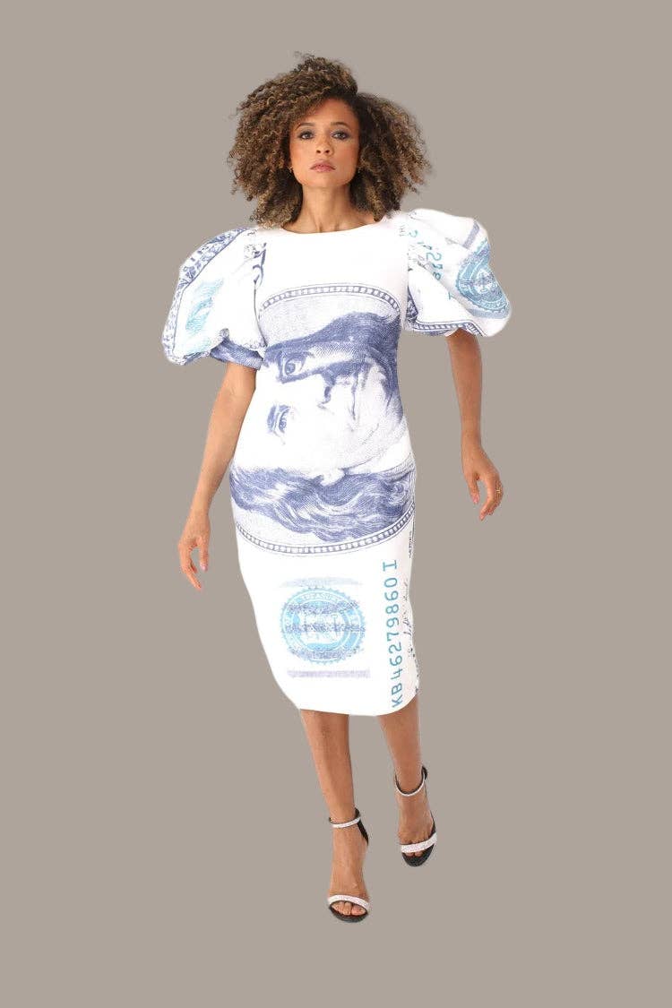 Dollar Scuba Midi Dress - 8785