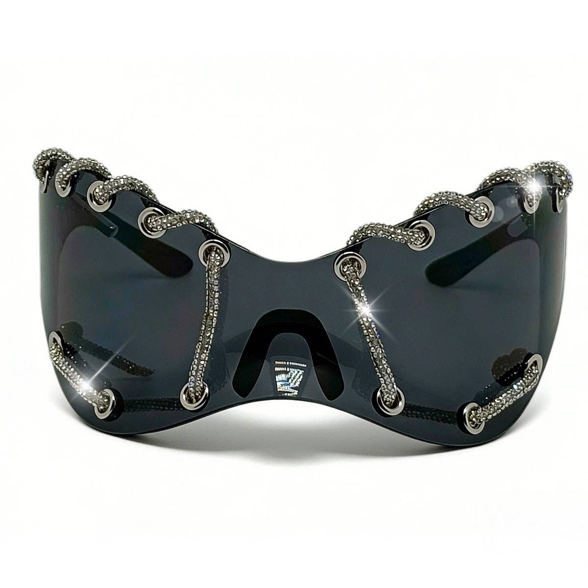Y2K Punk Style Rhinestone Oversized Sunglasses