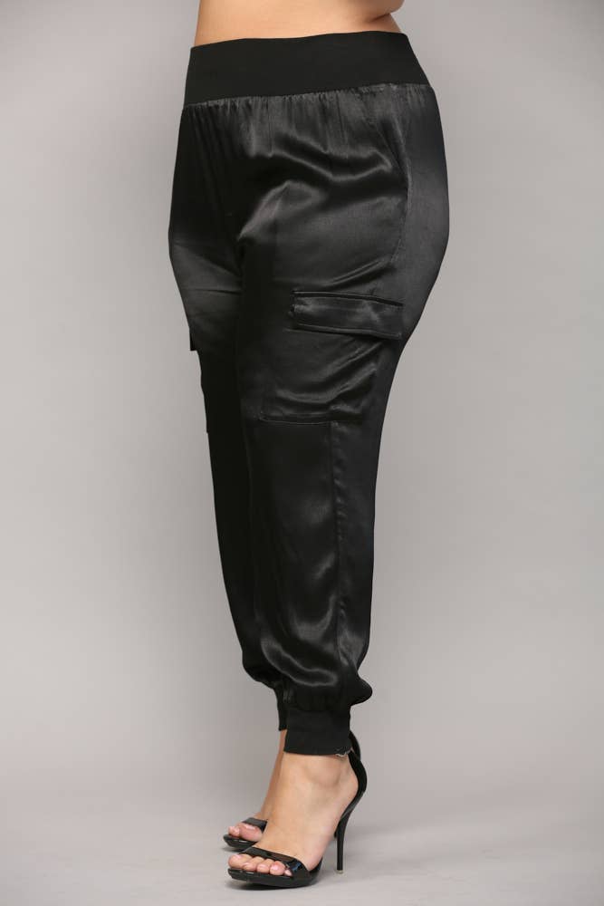 SATIN CARGO JOGGER PANTS FP3176P