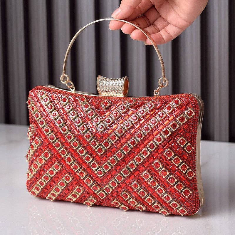 "Outside" Evening Clutch With Diamond Inlay