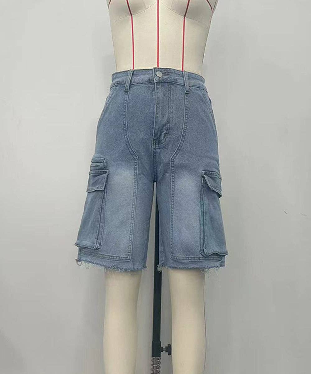 Cargo Pocket Denim Pants