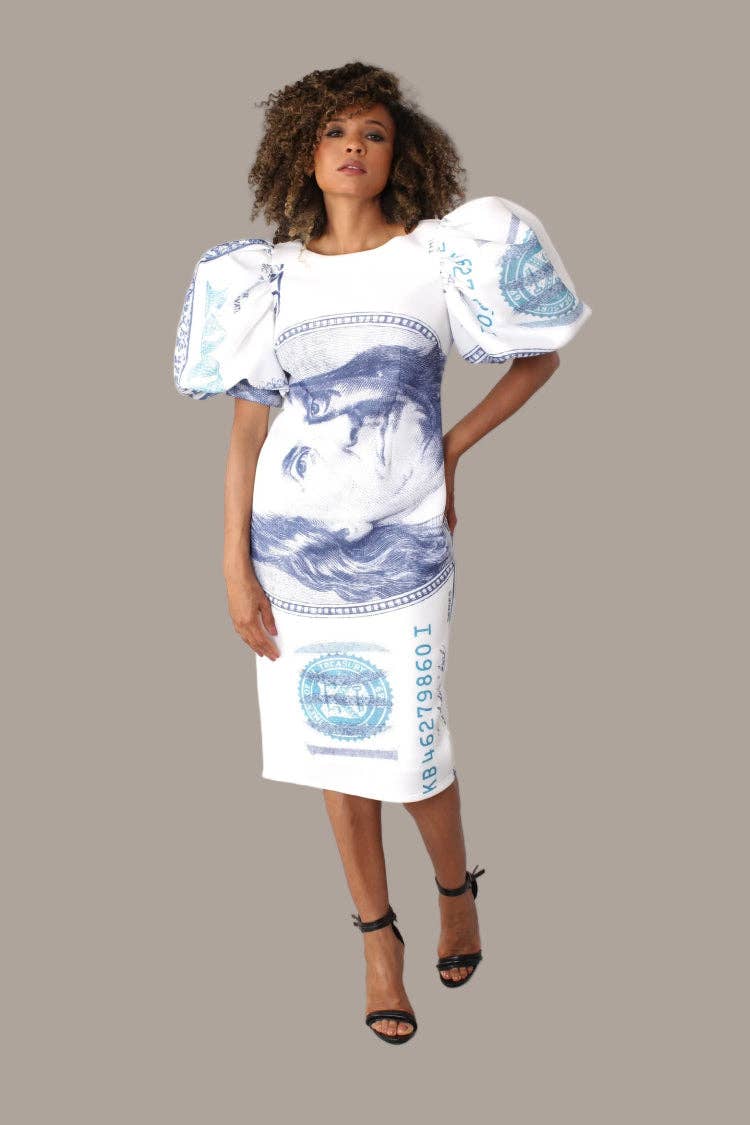 Dollar Scuba Midi Dress - 8785