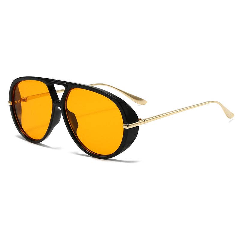 Fashionable Large Frame Pilot Sunglasses UV400 Protection