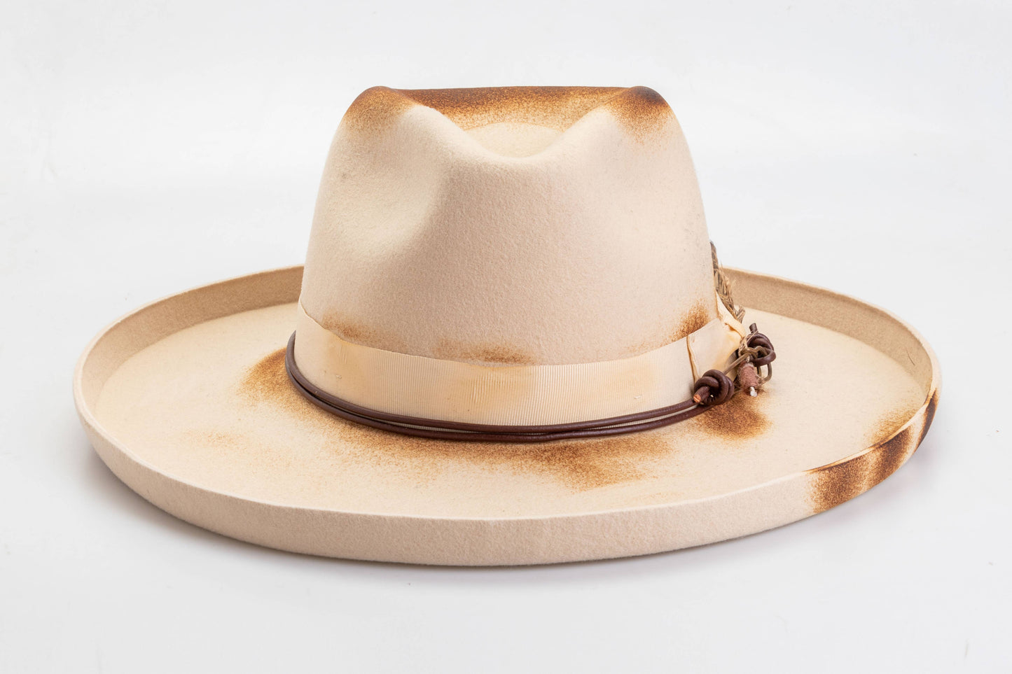 Wool Felt Burnt Teardrop Fedora Hat - Style Landry