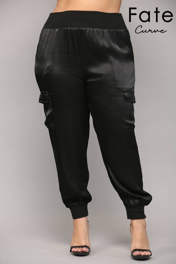 SATIN CARGO JOGGER PANTS FP3176P