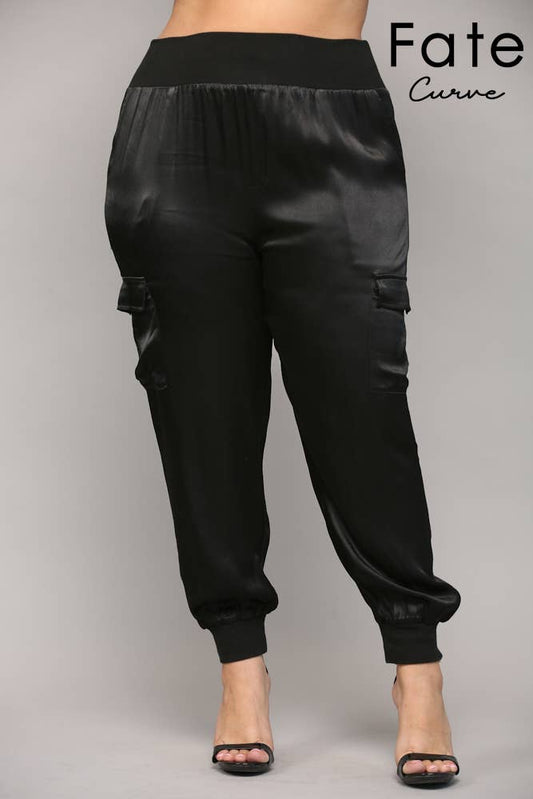 SATIN CARGO JOGGER PANTS FP3176P