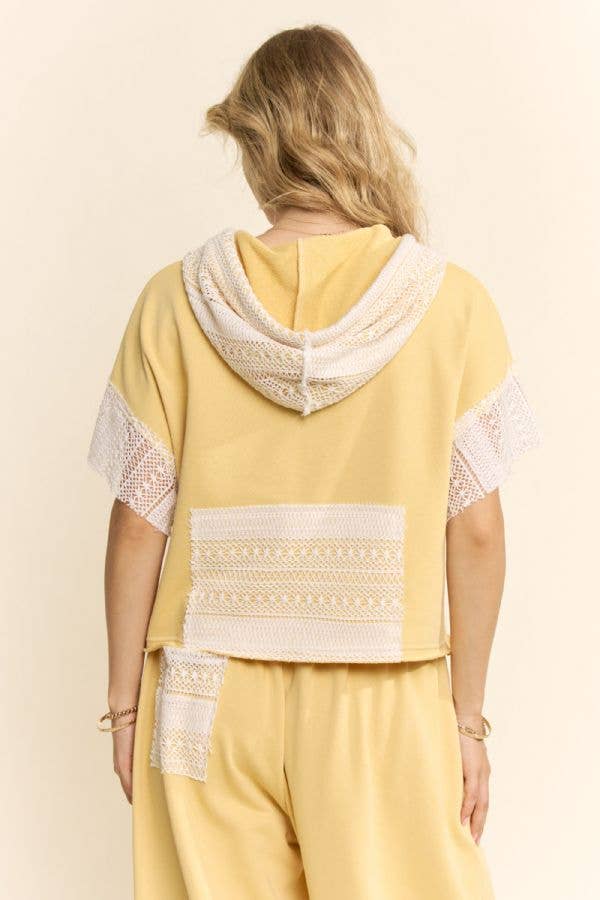 "Buttercream "Yellow LACE FRENCH TERRY SET