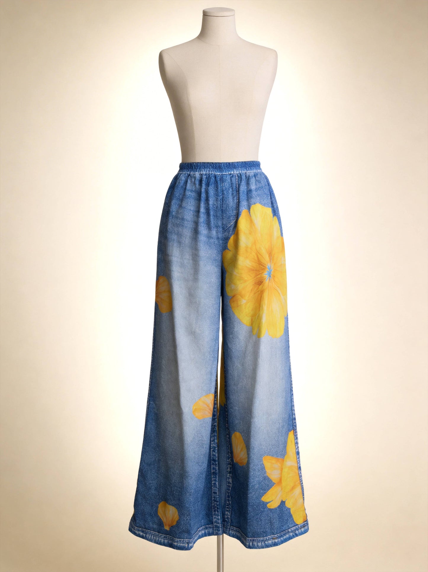 Printed Wide Leg Casual Pants