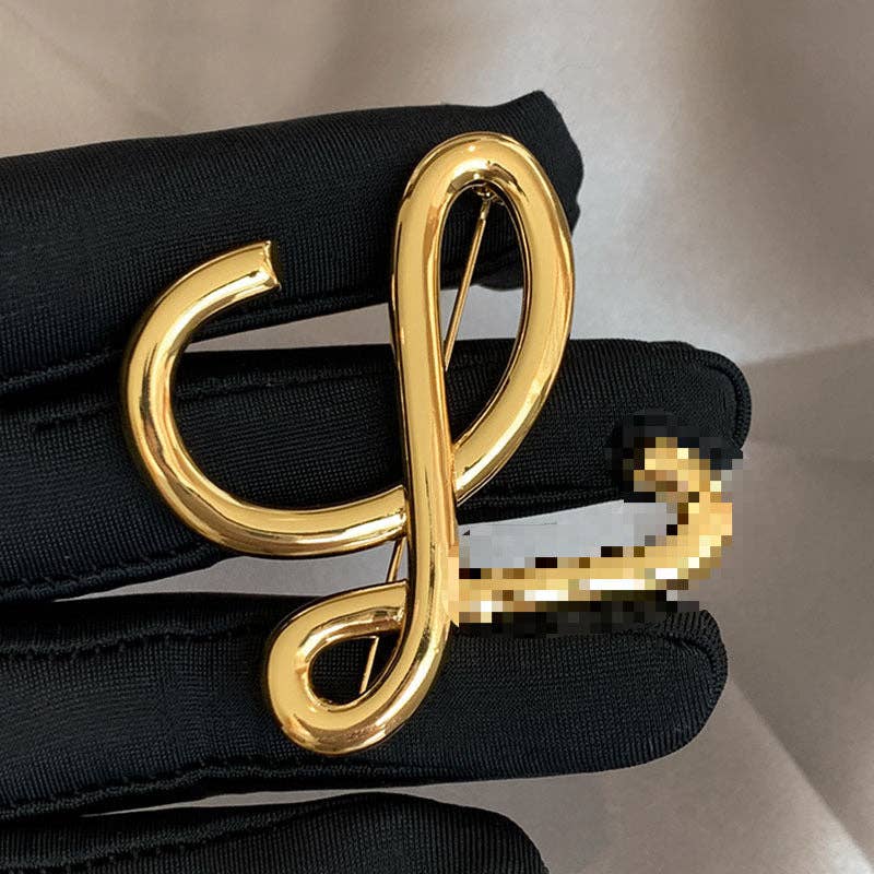 Vintage Letter Brooches Elegant Alloy Jewelry for Women