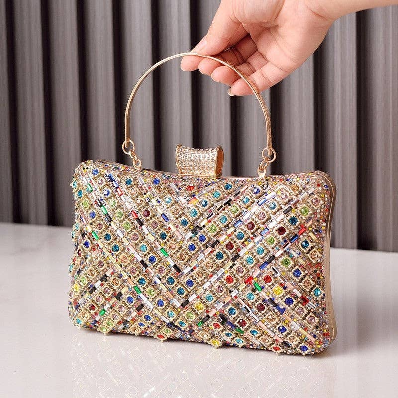 "Outside" Evening Clutch With Diamond Inlay