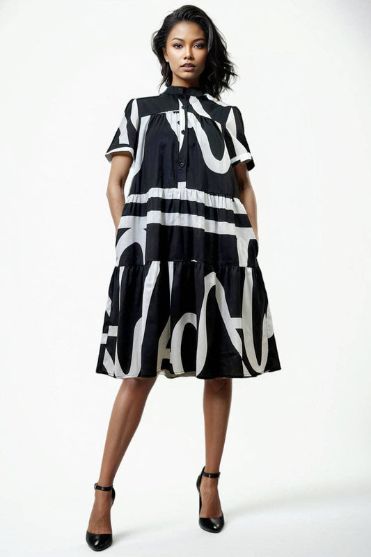 N by nancy T2536 WAVY STRIPED DRESS only BLUE left