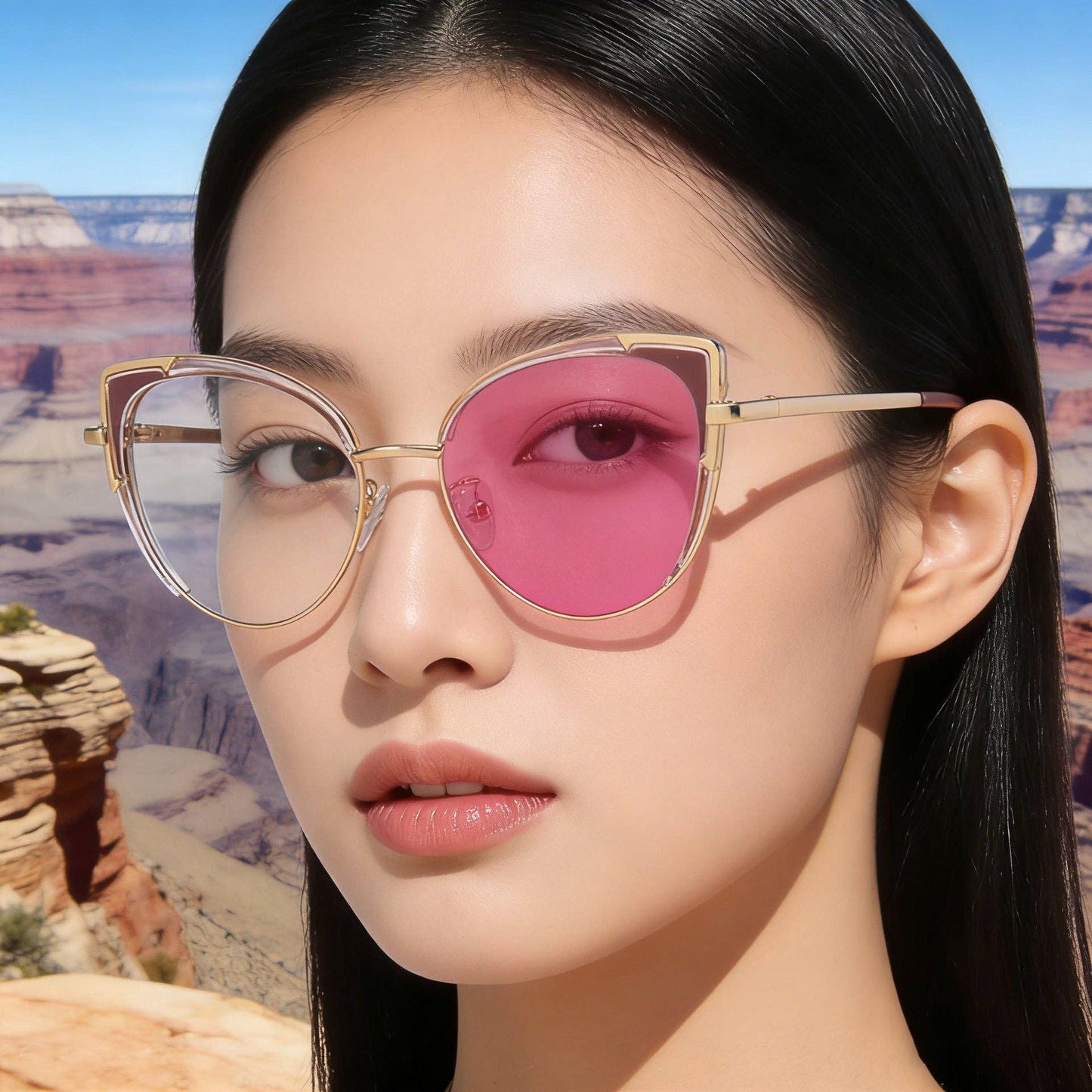 Cat Eye Color Changing Sunglasses for Women - Stylish UV400 Protection