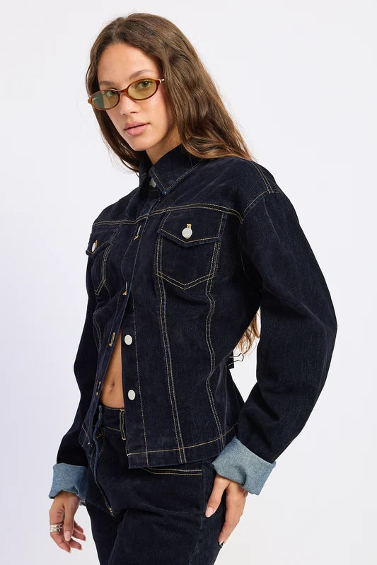 Dark blue velvet jacket