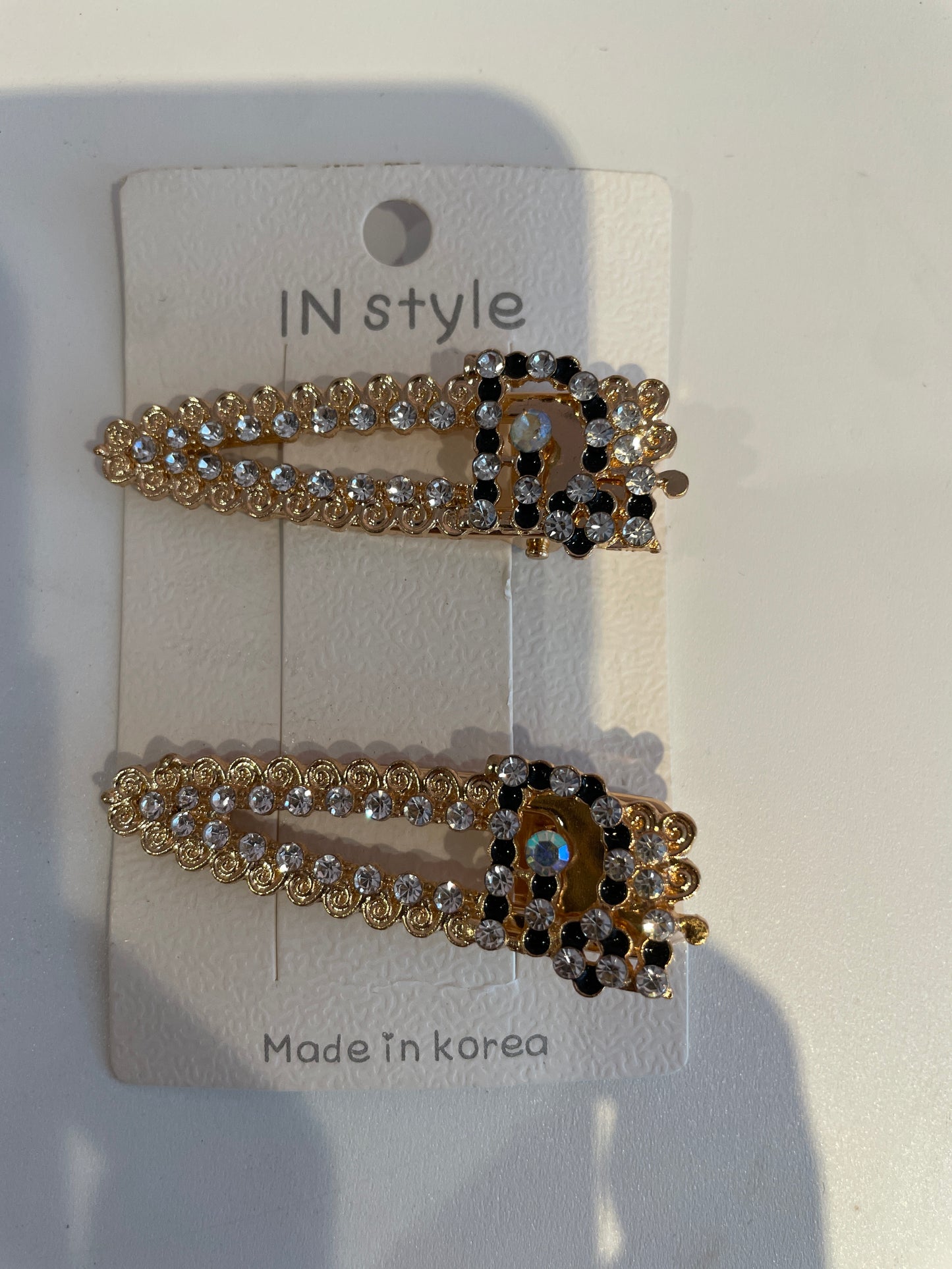 Bedazzled Gold Hair Clips