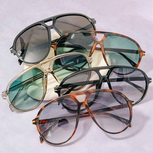 Oversized Aviator Shield Sunglasses