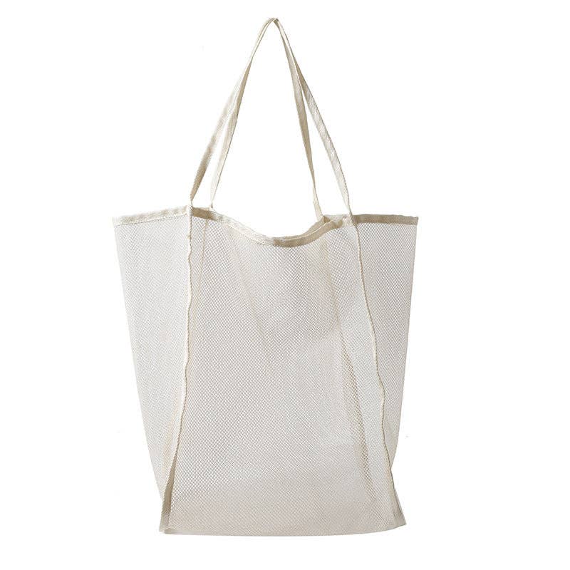 Trendy Transparent Mesh Tote Bag - Fashionable Lightweight Shoulder Bag