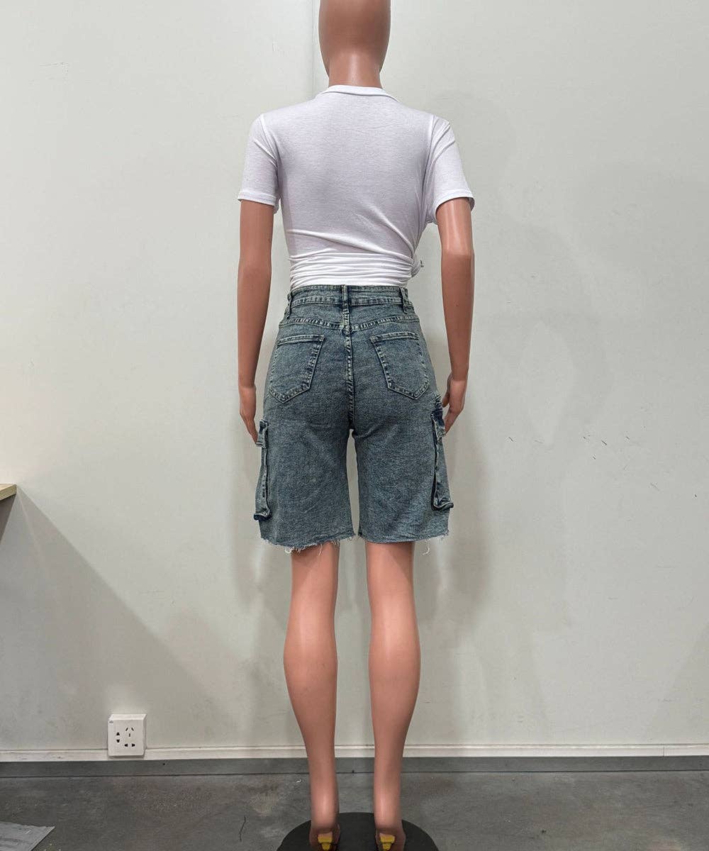 Cargo Pocket Denim Pants