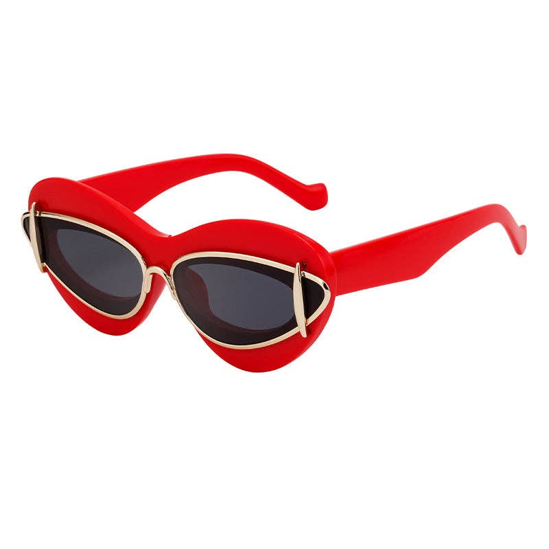 Trendy Oval Frame Cat-Eye Sunglasses for Women