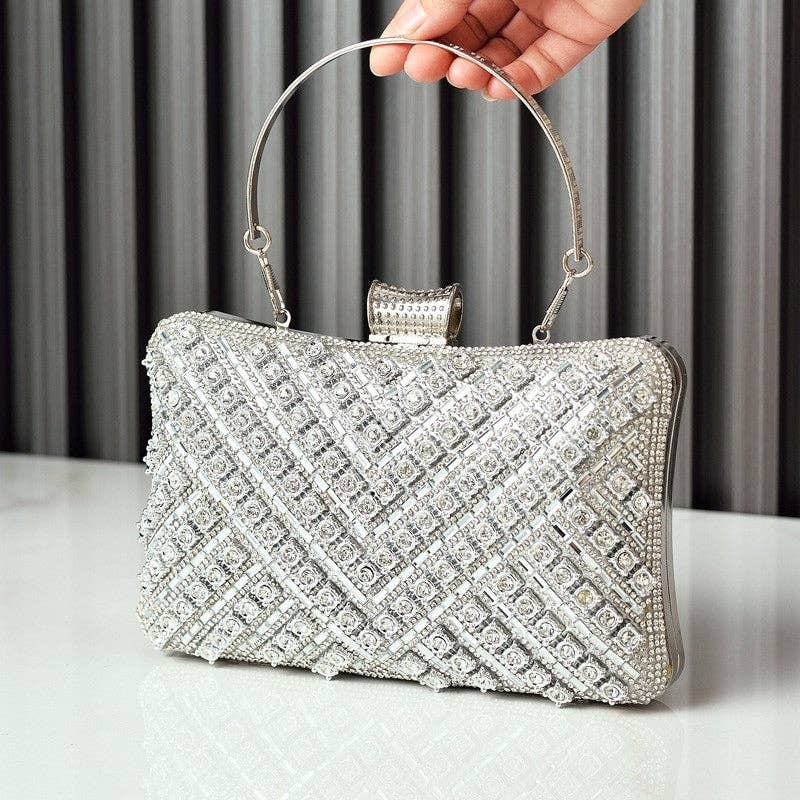"Outside" Evening Clutch With Diamond Inlay