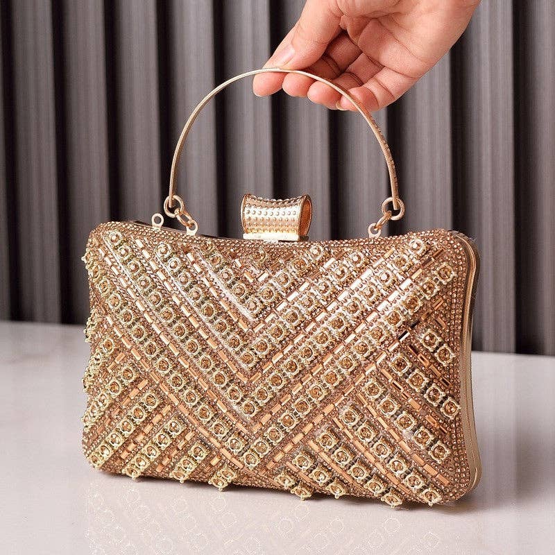 "Outside" Evening Clutch With Diamond Inlay