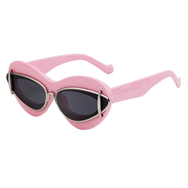 Trendy Oval Frame Cat-Eye Sunglasses for Women