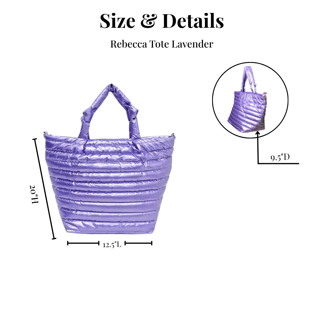 Puffer Tote Shoulder Bag Lavender
