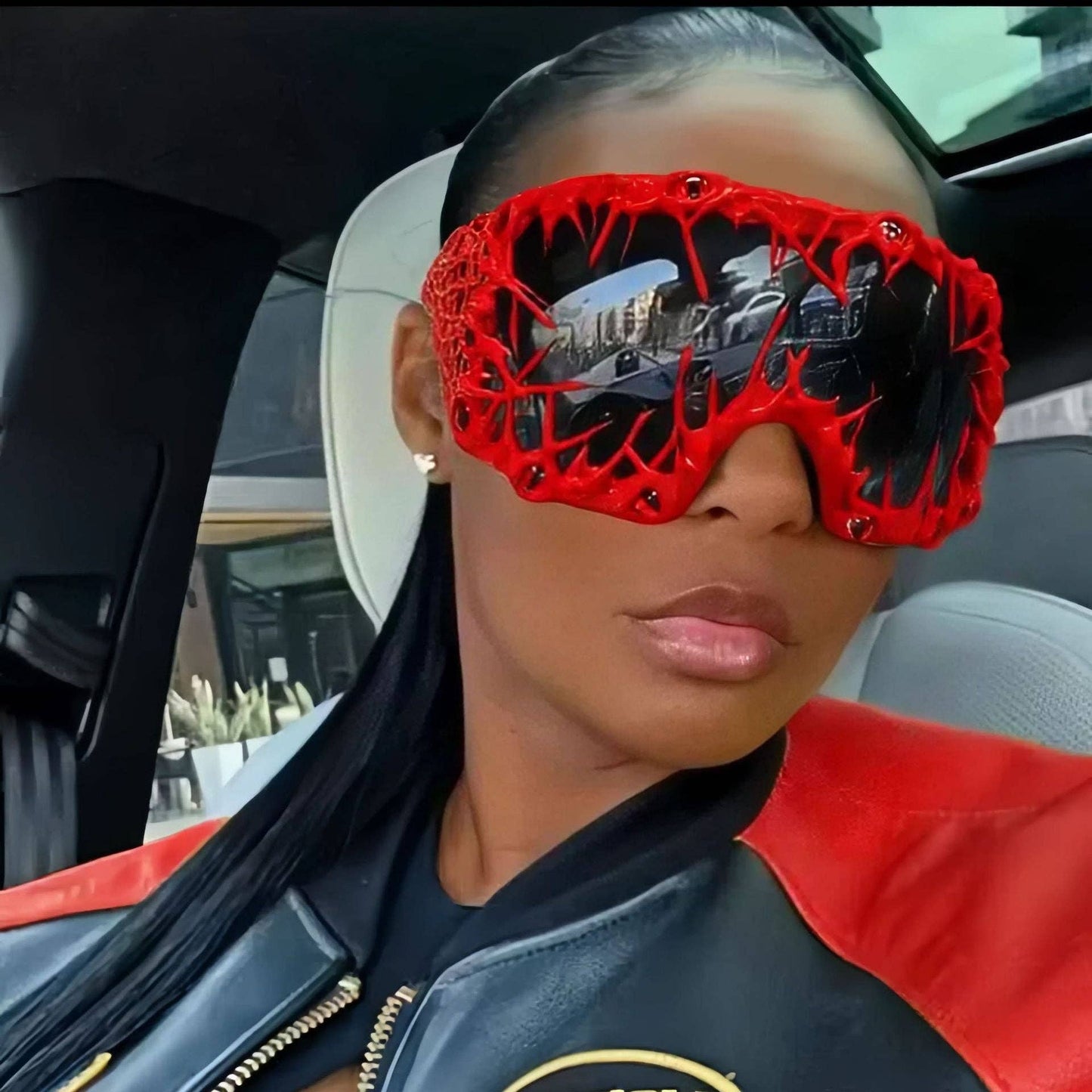 Futuristic Large Frame Sunglasses with Gradient Lenses