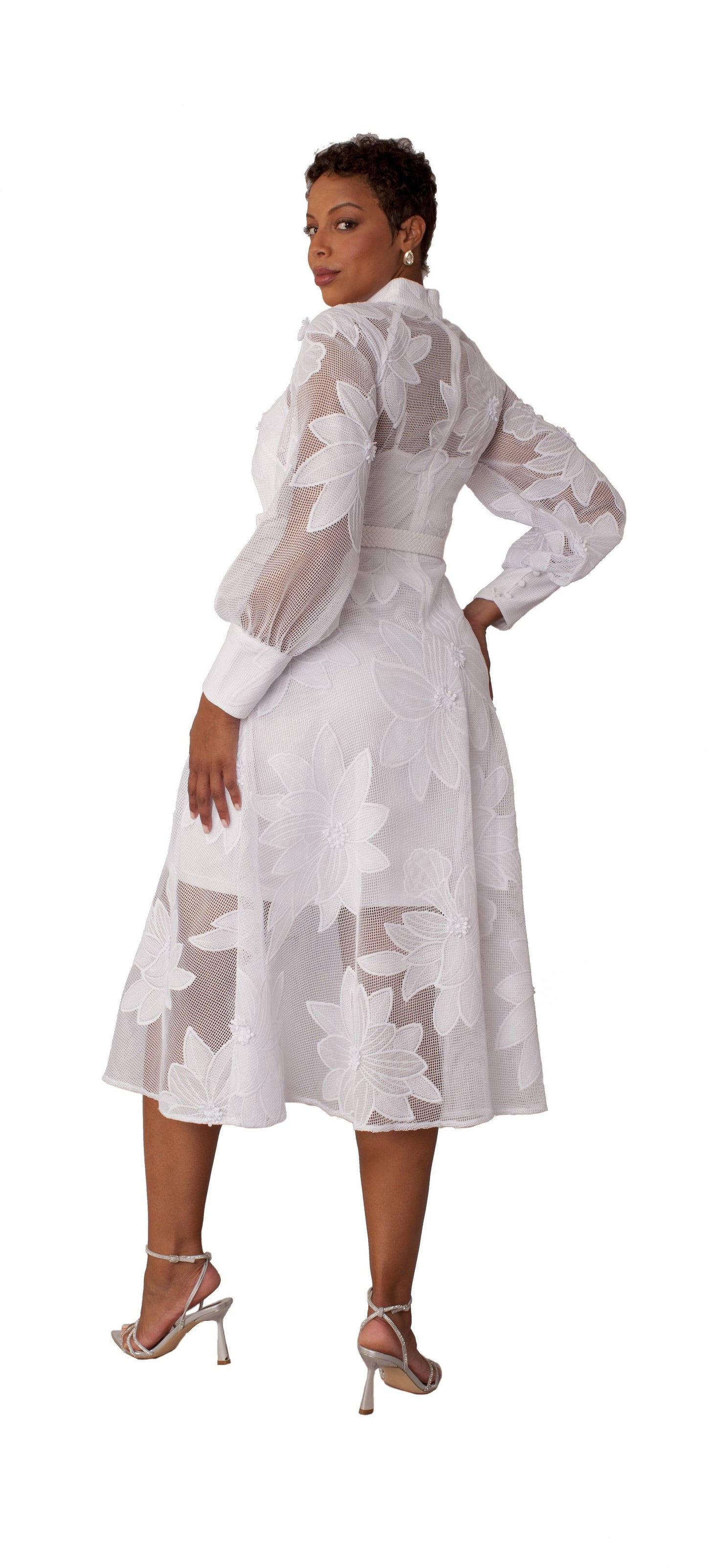 Floral Mesh Two-Piece Dress Set - 82662