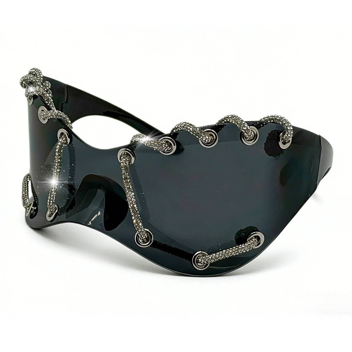 Y2K Punk Style Rhinestone Oversized Sunglasses
