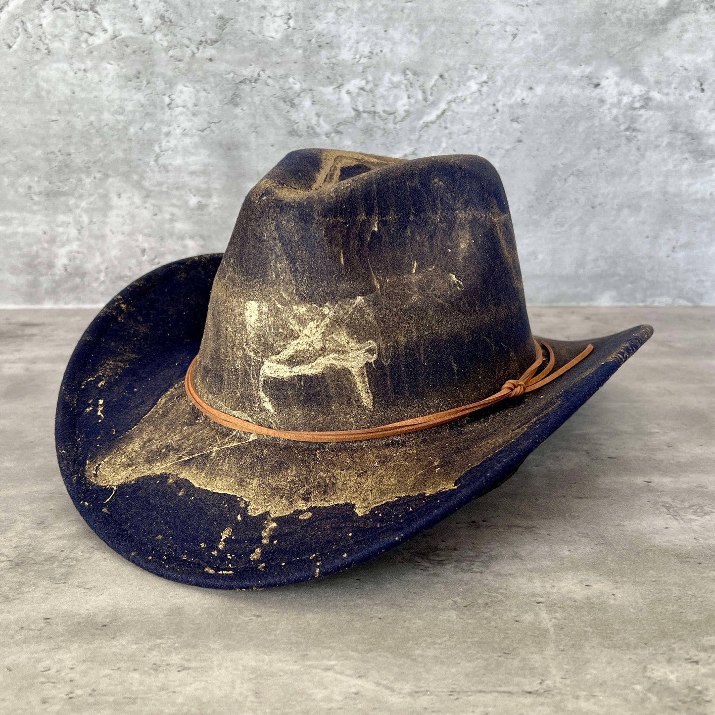 Gold Marbled Felt Cowboy Hat