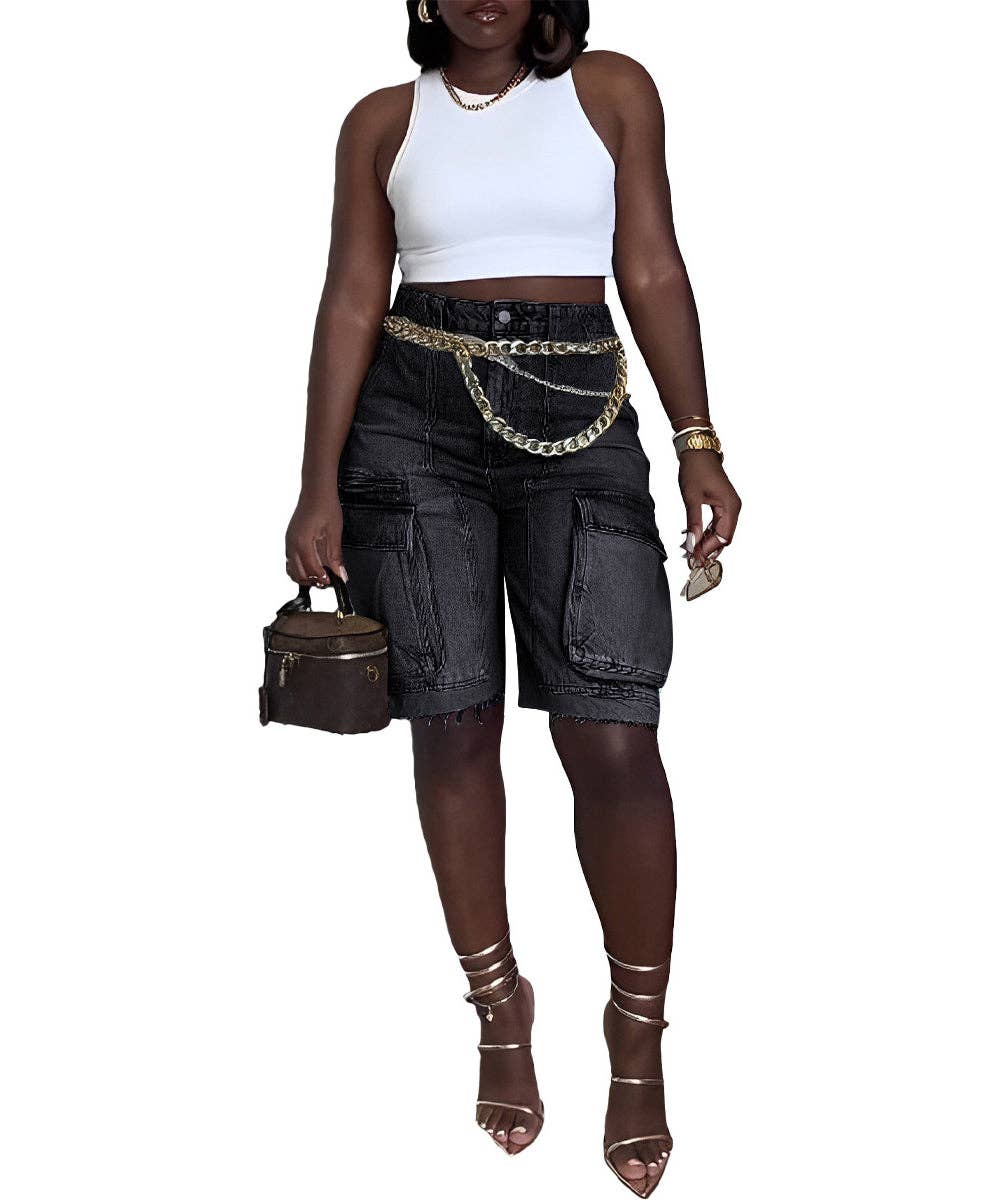Cargo Pocket Denim Pants