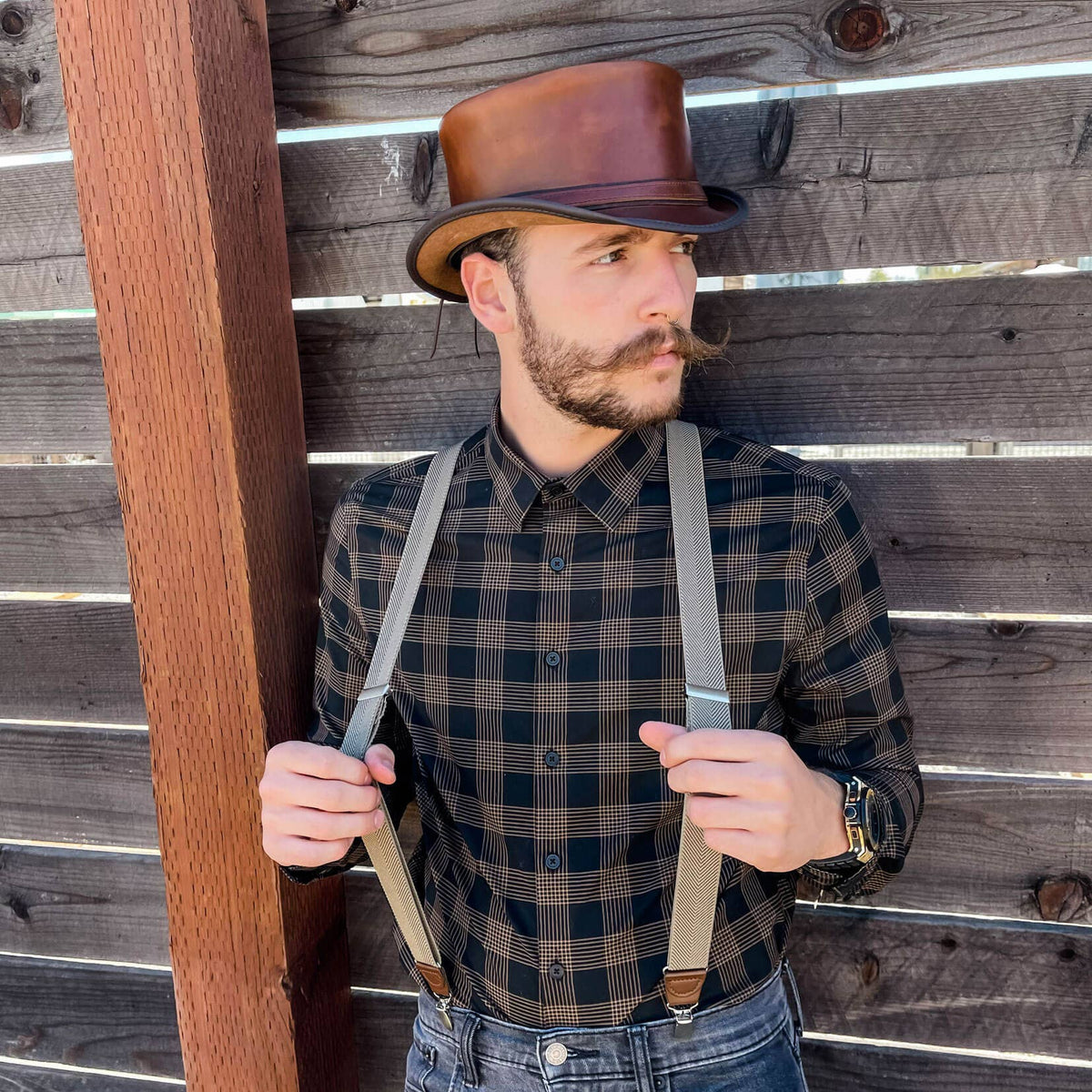 Genuine Leather Top Hat - Style Hampton