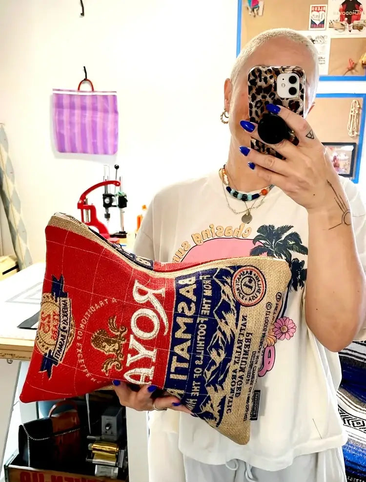 Recycled Burlap Oversized Clutch