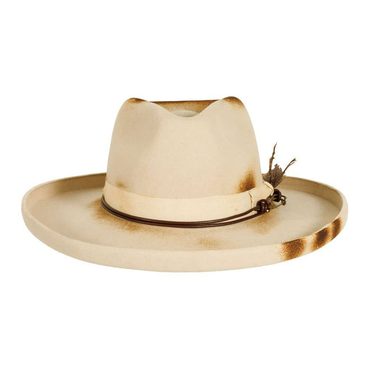 Wool Felt Burnt Teardrop Fedora Hat - Style Landry