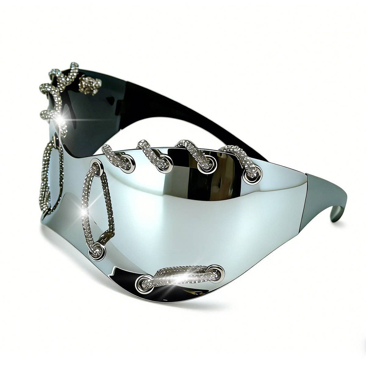 Y2K Punk Style Rhinestone Oversized Sunglasses