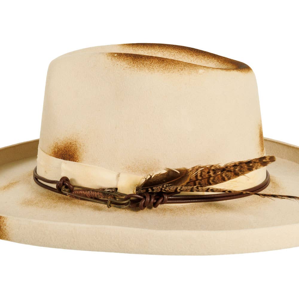 Wool Felt Burnt Teardrop Fedora Hat - Style Landry
