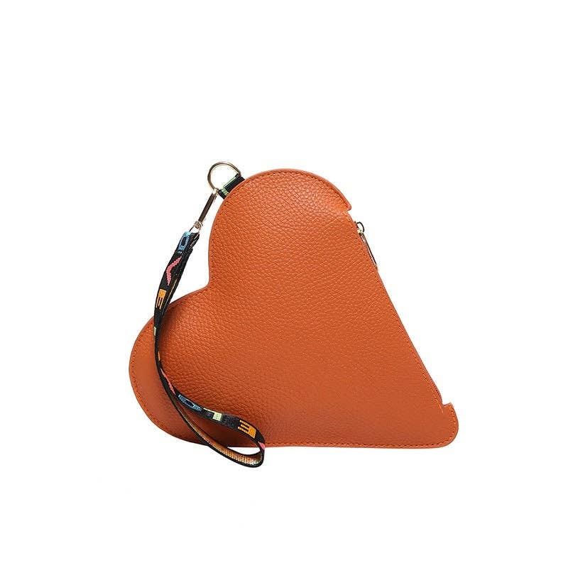 Mini Heart-Shaped PU Clutch Bag Stylish Daily Handbag