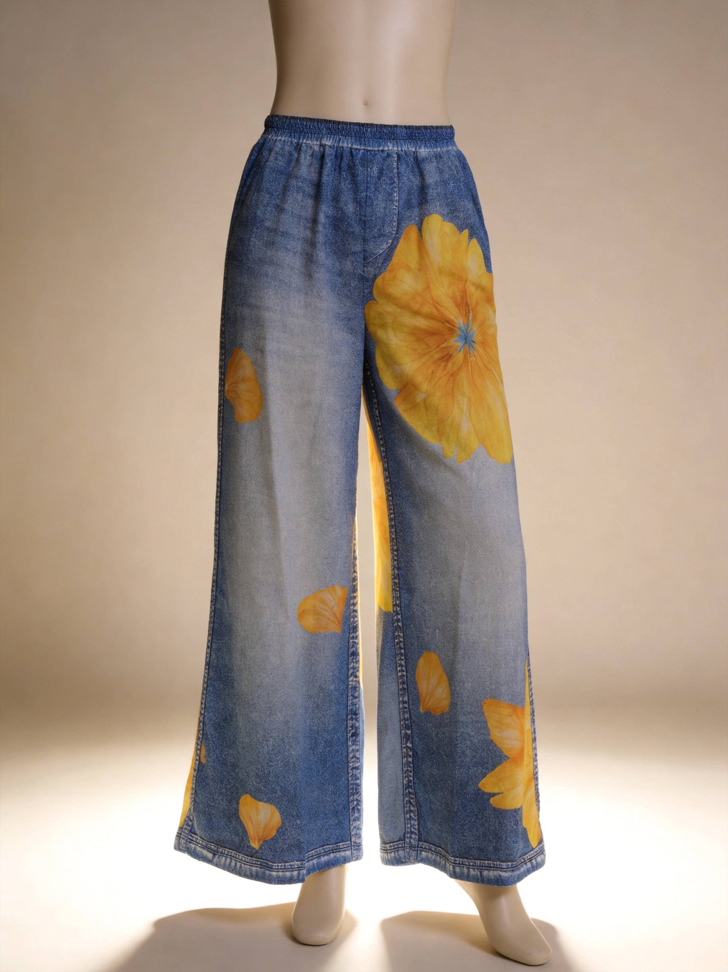 Printed Wide Leg Casual Pants